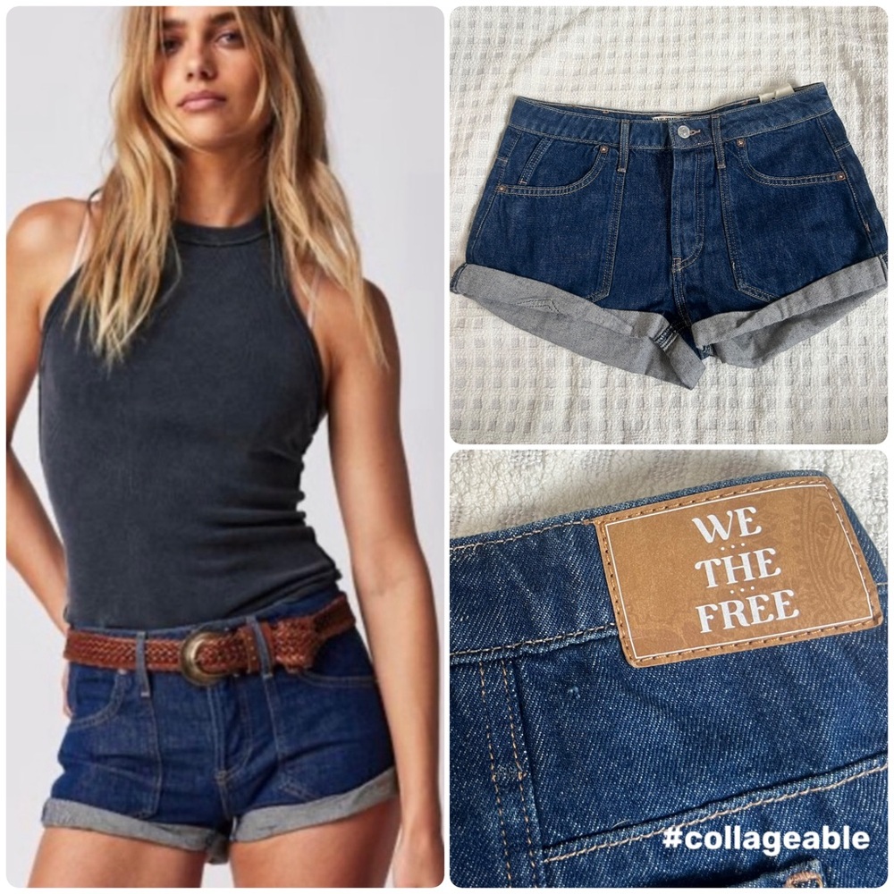 We The Free Blue Jean Shorts